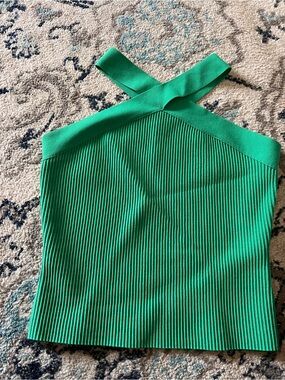Bailey 44 Green Crisscross Ribbed Halter Tank